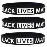 3pcs black lives matter wristbands black silicone bracelet i cant breathe protest rubber bracelets