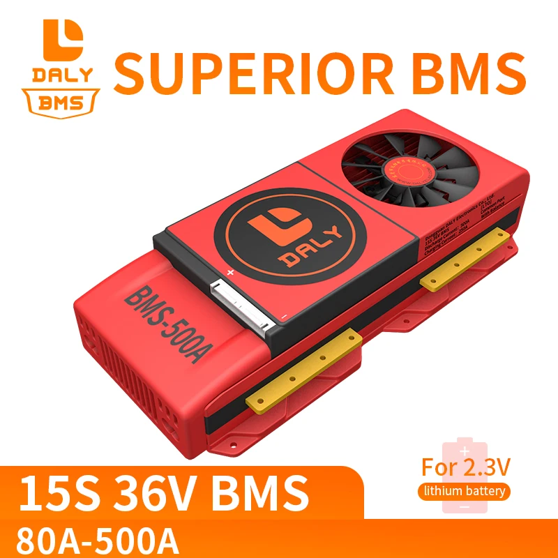 

LTO BMS 15S 36V 80A 100A 150A 200A 500A With Fan Protection Circuit For Lithium Titanate Battery Solar Panel Inverter