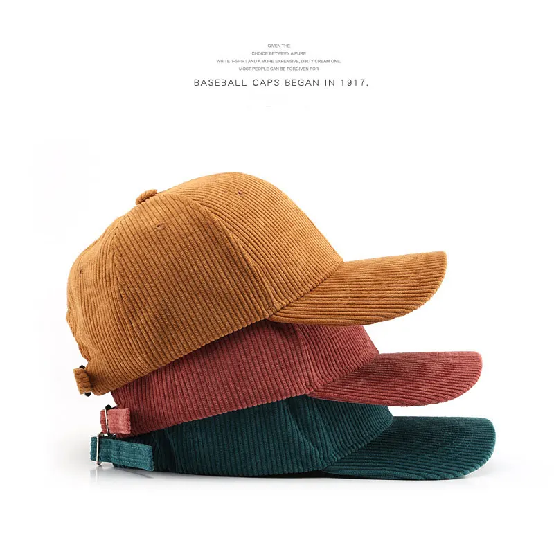 

Baseball Cap Autumn Winter Female Corduroy Solid Color Light Board Curved Eaves Japanese Fashion Men Outdoot Sports To Keep Warm
