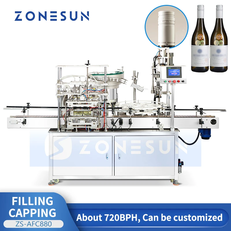 Zonesun ZS-AFC880 Автоматическая производственная линия 4 головки вакуумный наполнитель