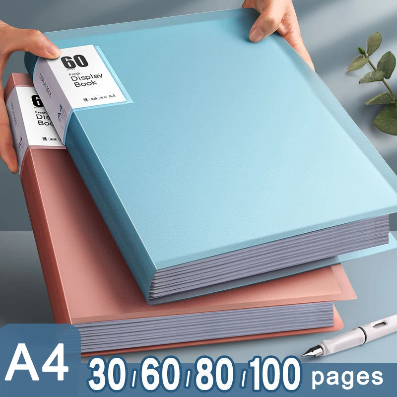 

30/60/100 Pages A4 Storage Documents Bag Folder Information Book Insert File Folder Album Student Office Supplies Contract DIY