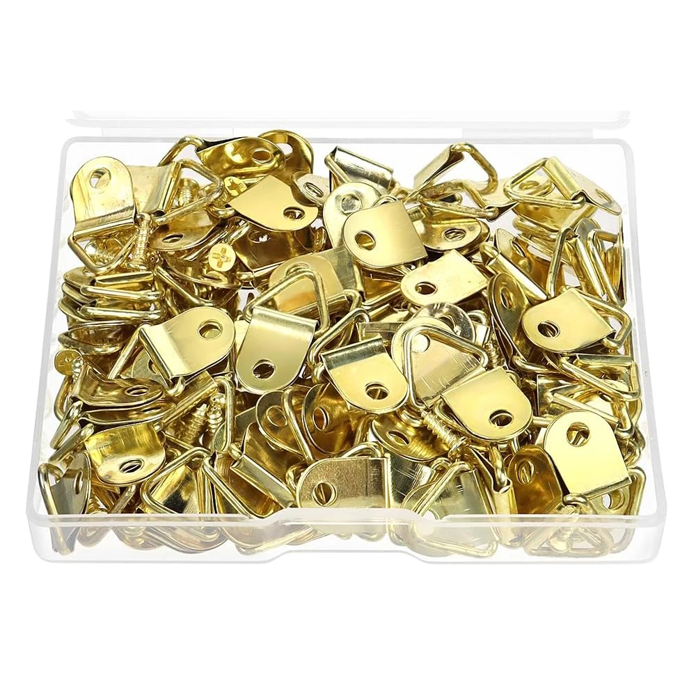 

100 комплектов вешалок для картин с винтами, фоторамка, треугольный крючок, D-образное кольцо, пряжка для часов, зеркальные картины, художественная фоторамка