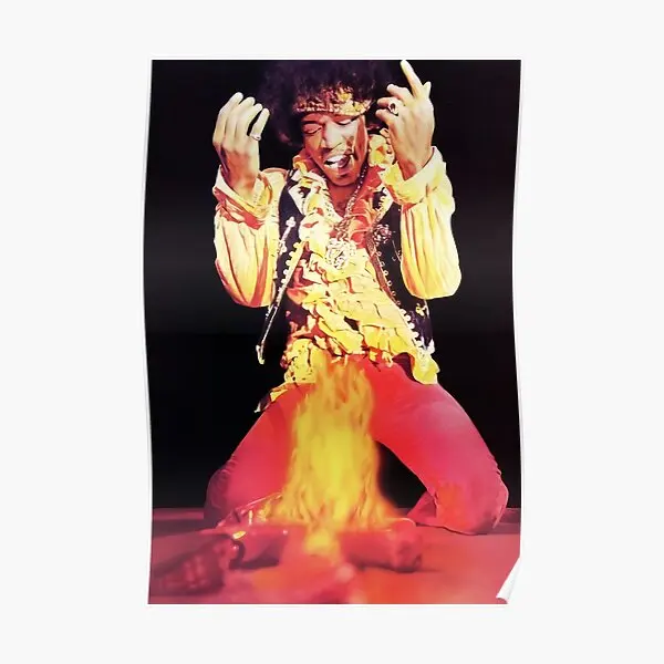 

Jimihendrix Puja Dewa Api плакат Декор Современный Забавный художественный декор живопись винтажная печать Картина Настенная роспись домашняя комнат...