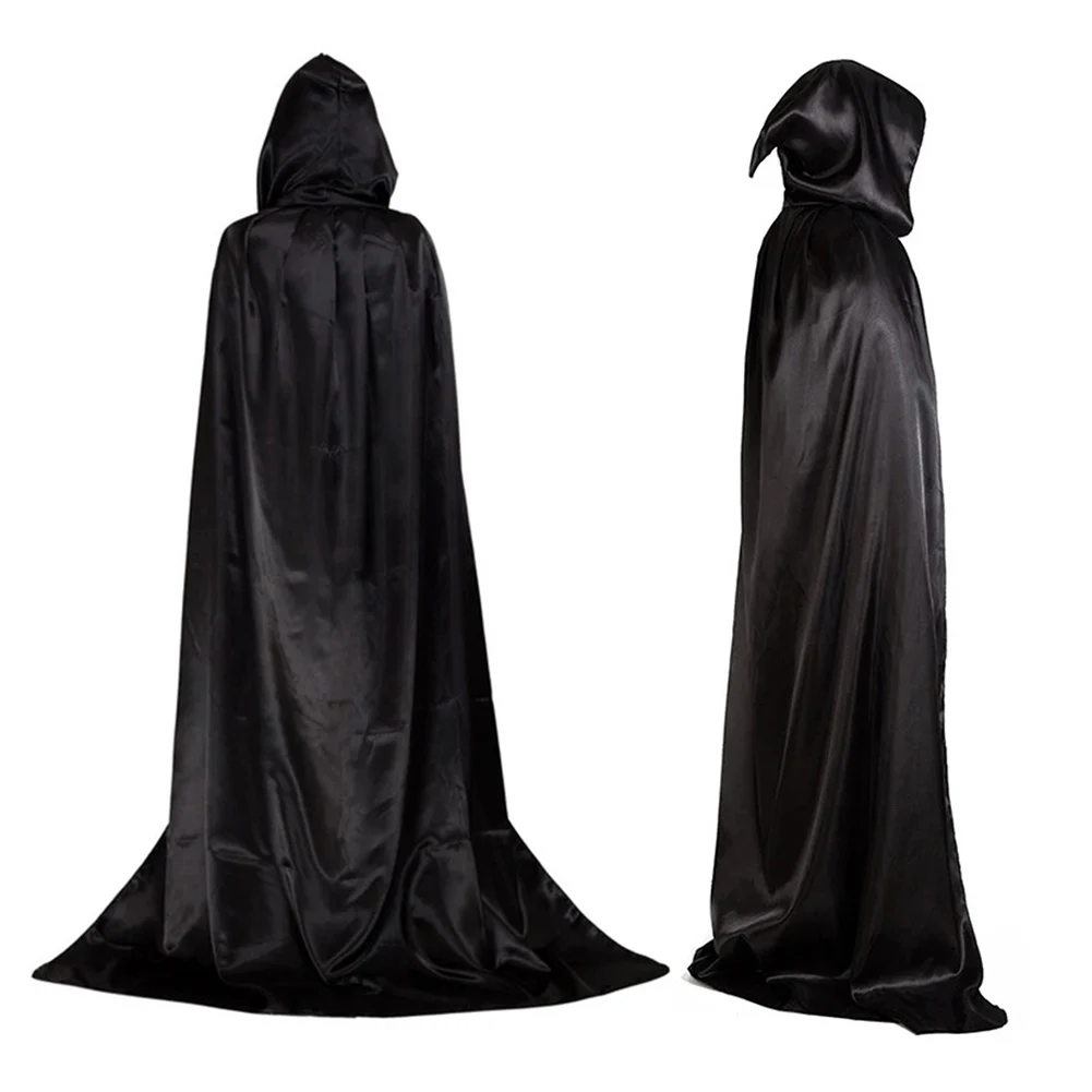 

Halloween Costume Adult Death Cosplay Costumes Black Black Hooded Cloak Scary Witch Devil Role Play Halloween Party Decoration