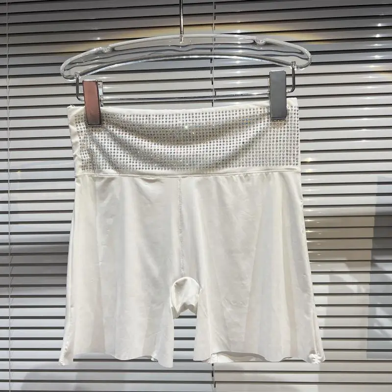 2022 New Spring Summer Fashion Hot Drilling High Waist Bottoming Shorts Women Stretch Tight Sports FITNESS Short Leggings