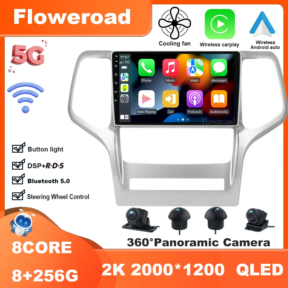 

9 Inch Android 13 For Jeep Grand Cherokee WK2 2010-2013 Radio Multimedia Player Navigation stereo GPS Carplay Auto 5GWiFi BT5.0