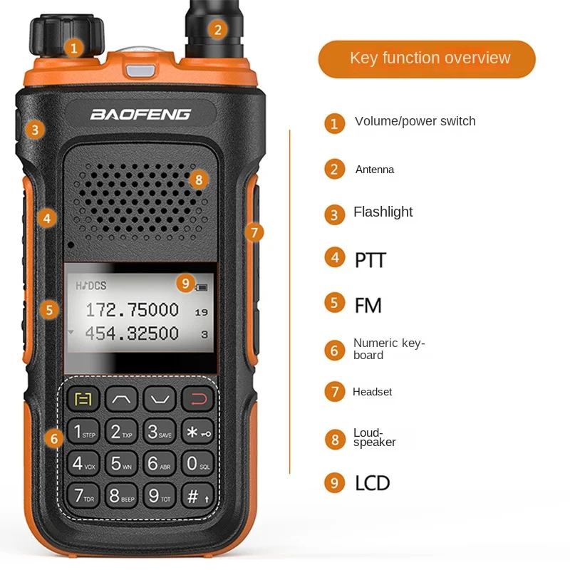 Baofeng UV-10 Commercial Two-segment Walkie-talkie High-definition Display Flashlight