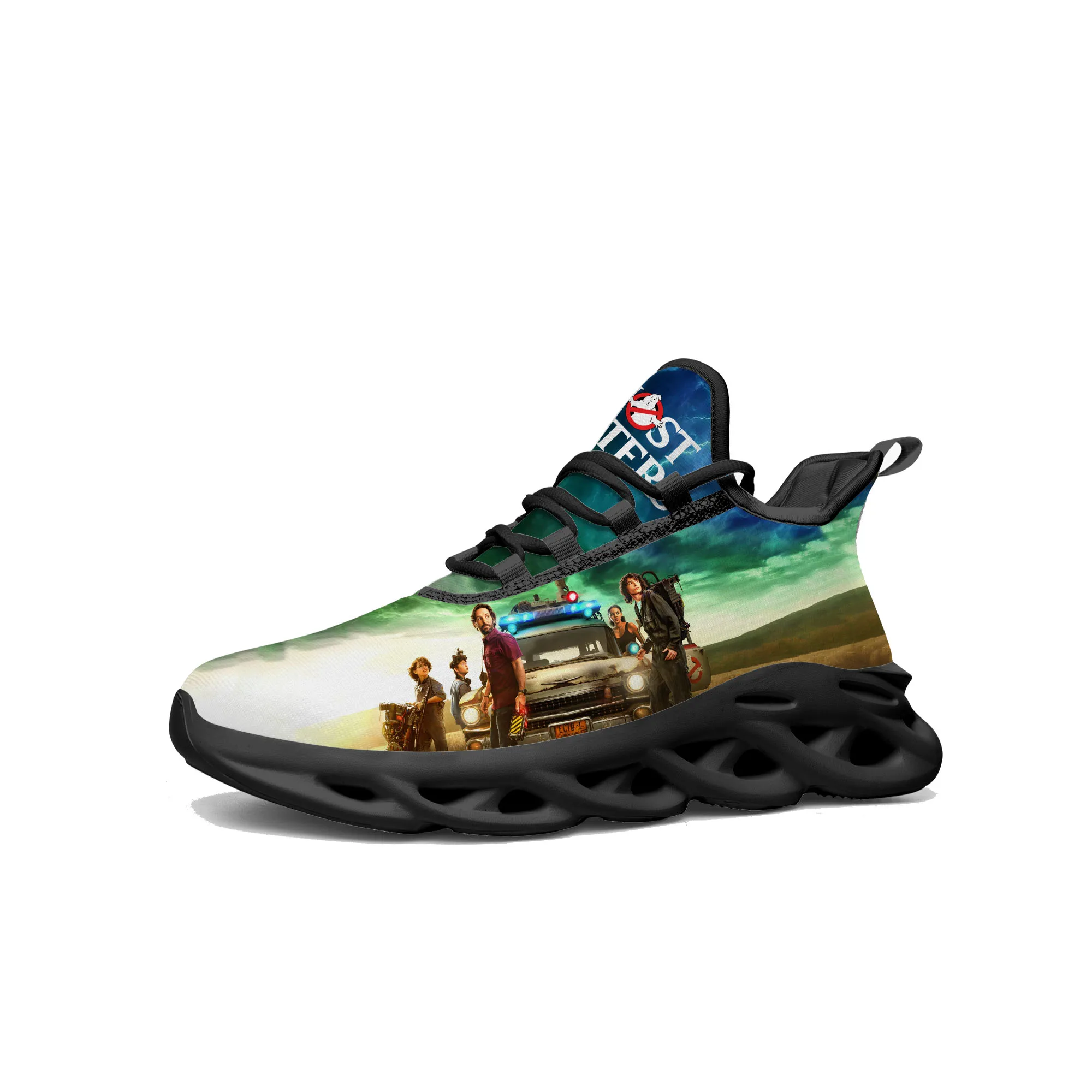 

Классические мужские и женские кроссовки Ghostbusters из фильма на плоской подошве, спортивная обувь высокого качества, кроссовки, сетчатая обувь на шнуровке, изготовленная на заказ обувь