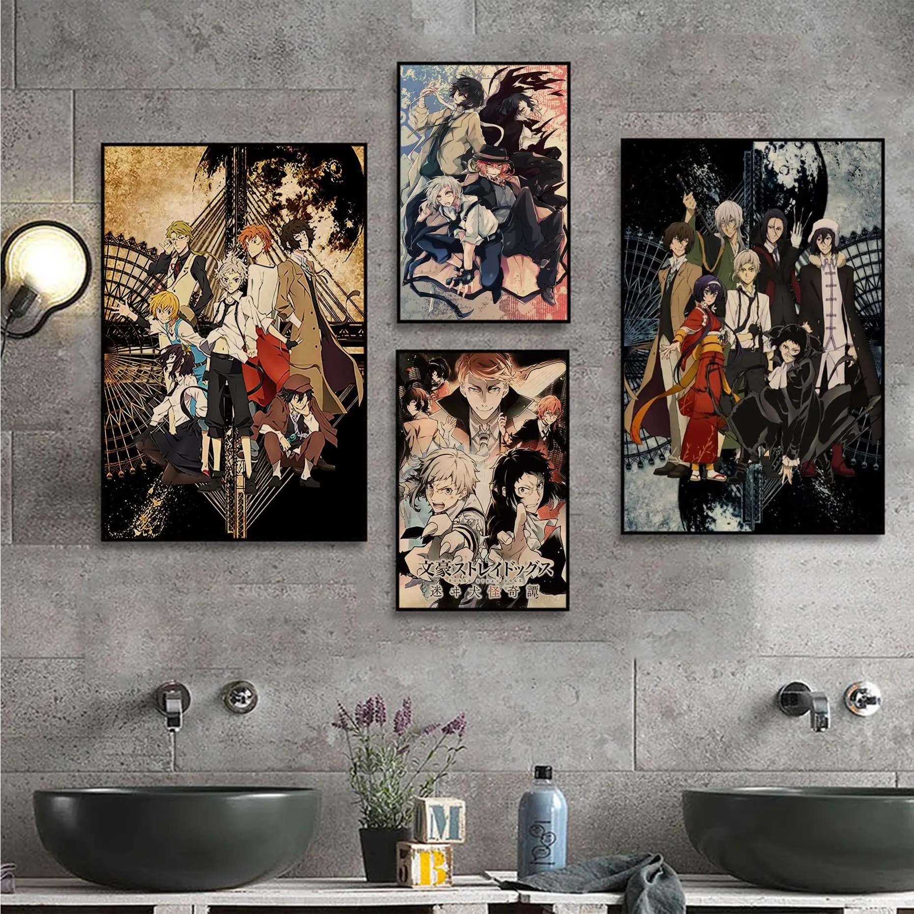 

Japanese Anime Bungo Stray Dogs Retro Kraft Paper Poster Vintage Room Home Bar Cafe Decor Home Decor