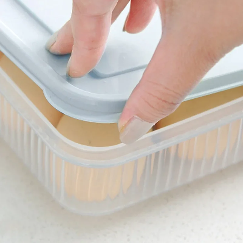 

24 Grid Egg Grid Tray Kitchen Dustproof Food Sealed Storage Box with Lid Refrigerator Egg Storage Fresh-keeping Box
