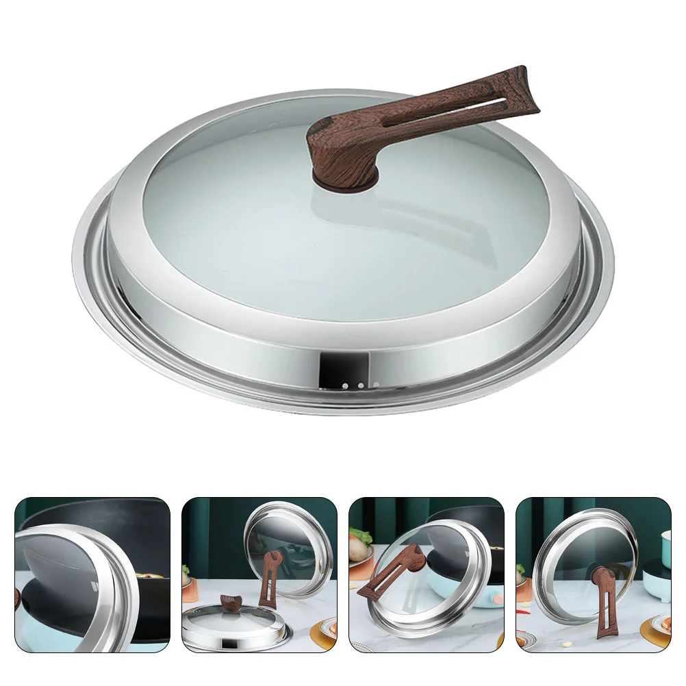 

Lid Pan Pot Replacement Frying Lids Cover Silicone Skillet Universal Tempered Inch Cooking Cookware Smaller Rim Rubber Iron