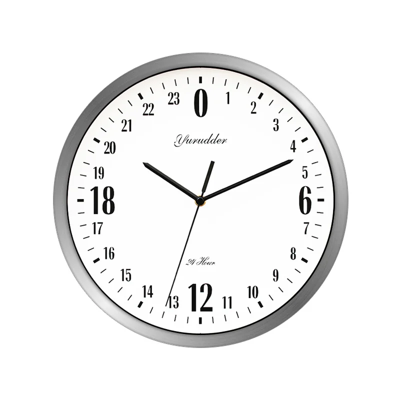 

Креативный дизайн с 24-часовым циферблатом, 12 дюймов, металлическая рамка, современные модные декоративные круглые недорогие настенные часы на стену