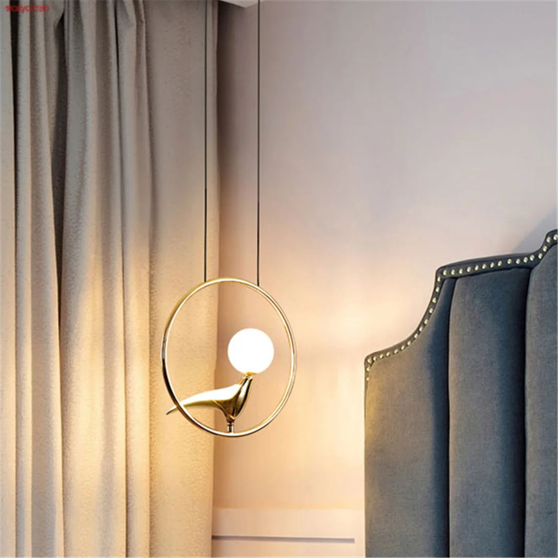 Американское промышленное Золотое кольцо в форме птицы светодиодные подвесные