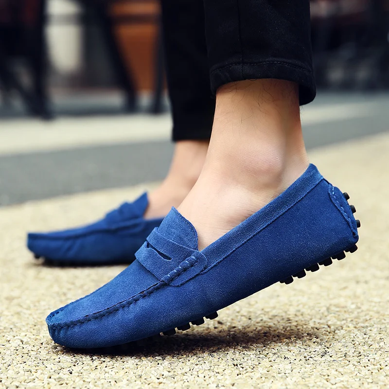 

Casual Men Shoes Luxury Mens Loafers Genuine Leather Handmade Suede Shoes Men Moccasins Slip on Male Driving Flats Penny Loafer