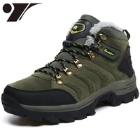 winter new fleece lined warm hiking shoes fashion comfortable mens shoes thick bottom non slip outdoor sneakers