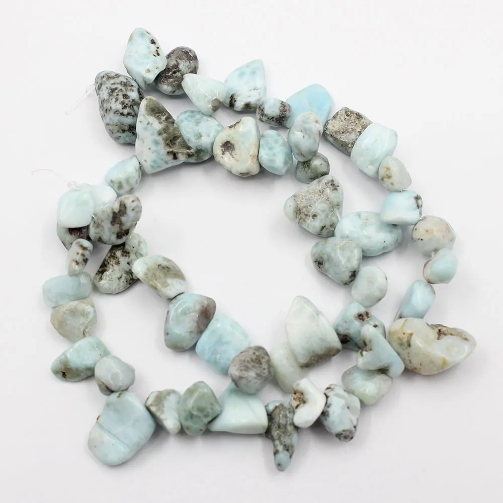 

APDGG Natural Blue Larimar Polished Top-drilled Freeform Nugget Loose Beads 15.5" Strand Jewelry Making DIY