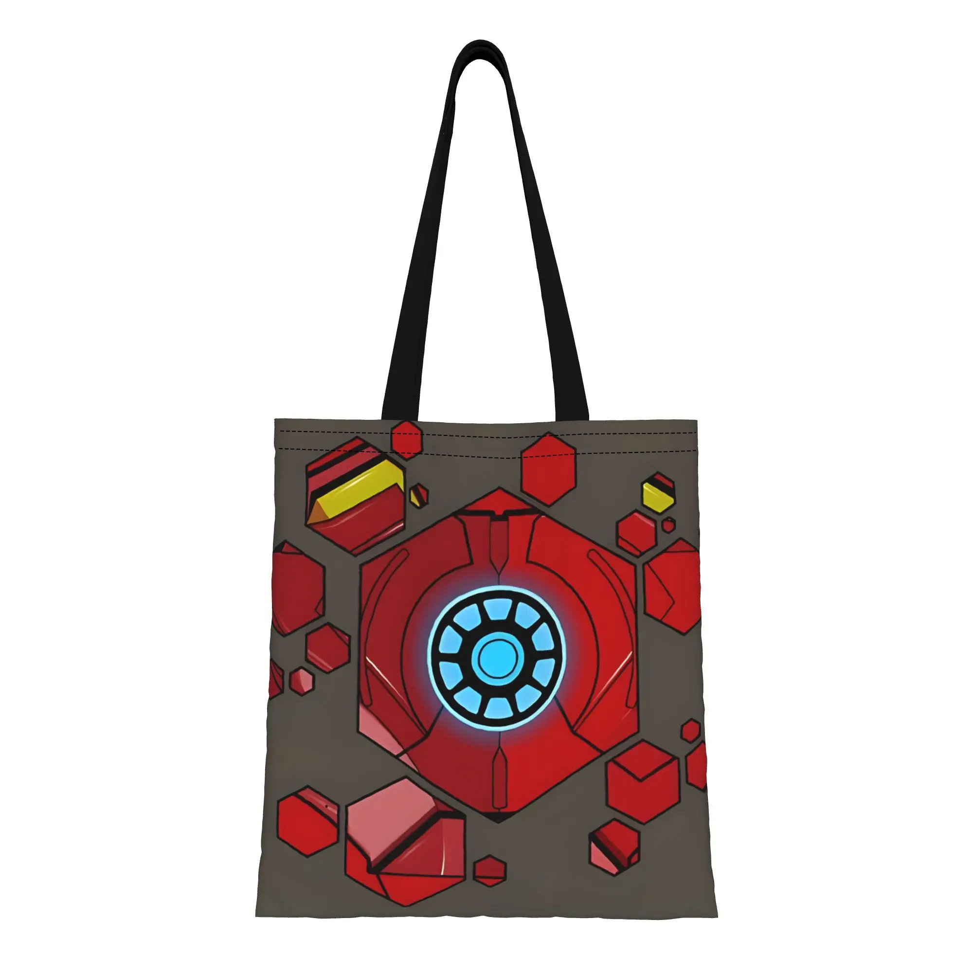 Фото Модная сумка для покупок Leisure Iron Armour Hex Canvas Marvel, женская сумка-тоут через плечо №3