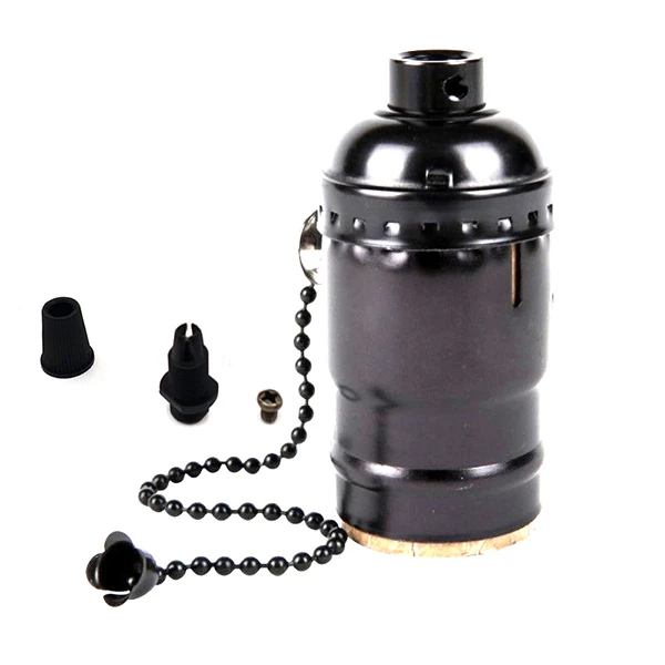 

Винтажный патрон для лампы E27 в стиле ретро под старину, винт для алюминиевой лампы, винтовой патрон для ламсветильник, 4 цвета, с выключателем 110 В/220 В