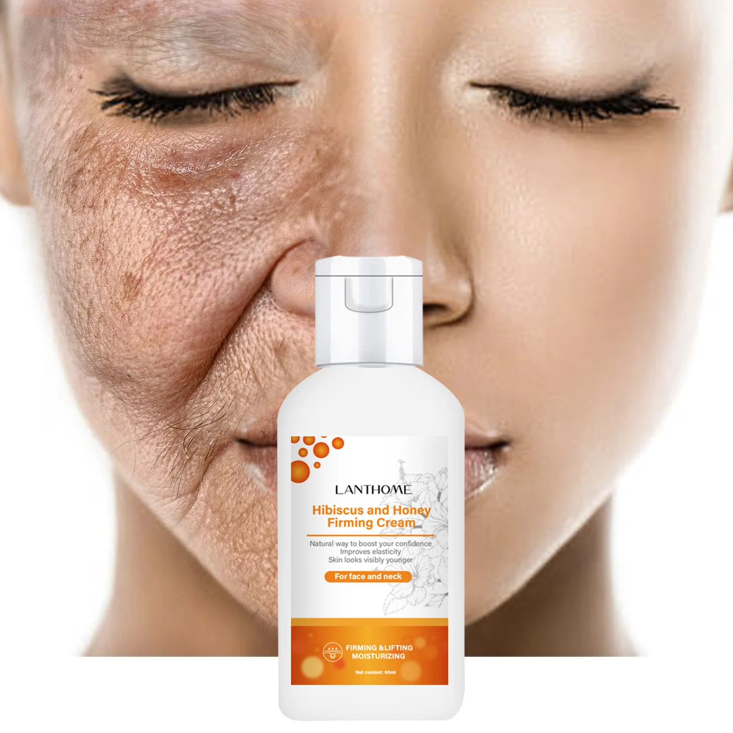 Медовый крем с гибискусом для подтяжки морщин и укрепляющий ухода за лицом