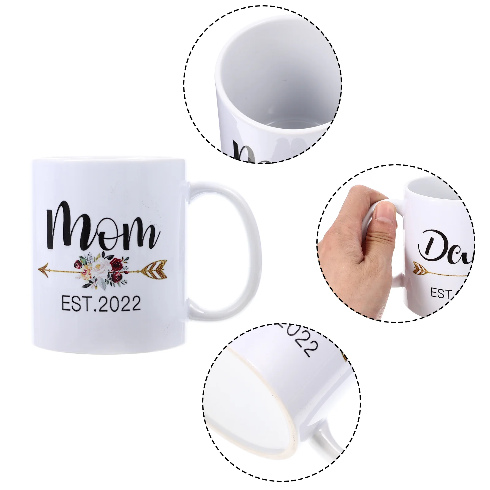 

Mug Coffee Dad Mugs Gift New Parents Birthday Giftsmom Tumbler Cup Fathers Papa Novelty Day Porcelain Fatherhood Ceramic Right