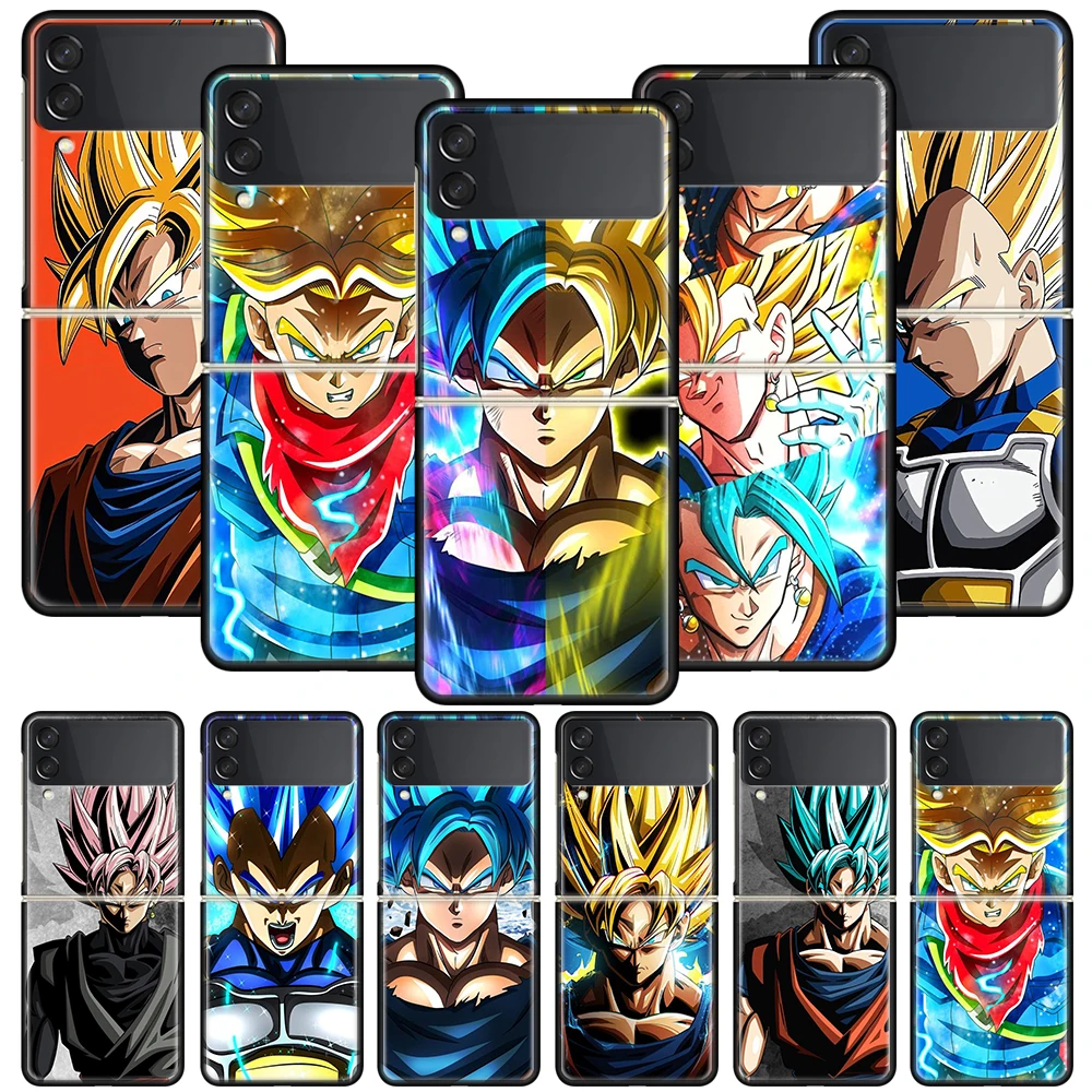 

Dragon Ball Funda Phone Case For Samsung Galaxy Z Flip 3 5G Luxury ZFlip3 Black PC Hard Shockproof Back Cover Coque Capa