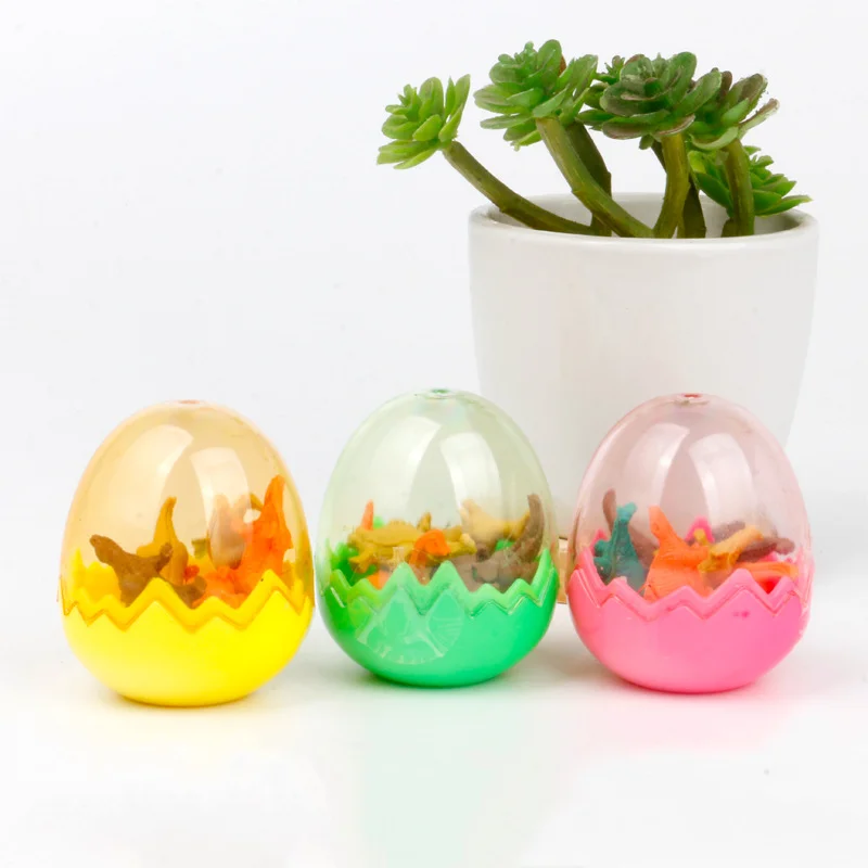 

10pcs Hot Sale Students Stationary Gift Novelty Dinosaur Egg Pencil Rubber Eraser for Kids Gift Korean Stationery