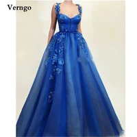 verngo sparkly blue organdy flowers evening dresses a line sweetheart corset tie front elegant prom gowns for special occasion