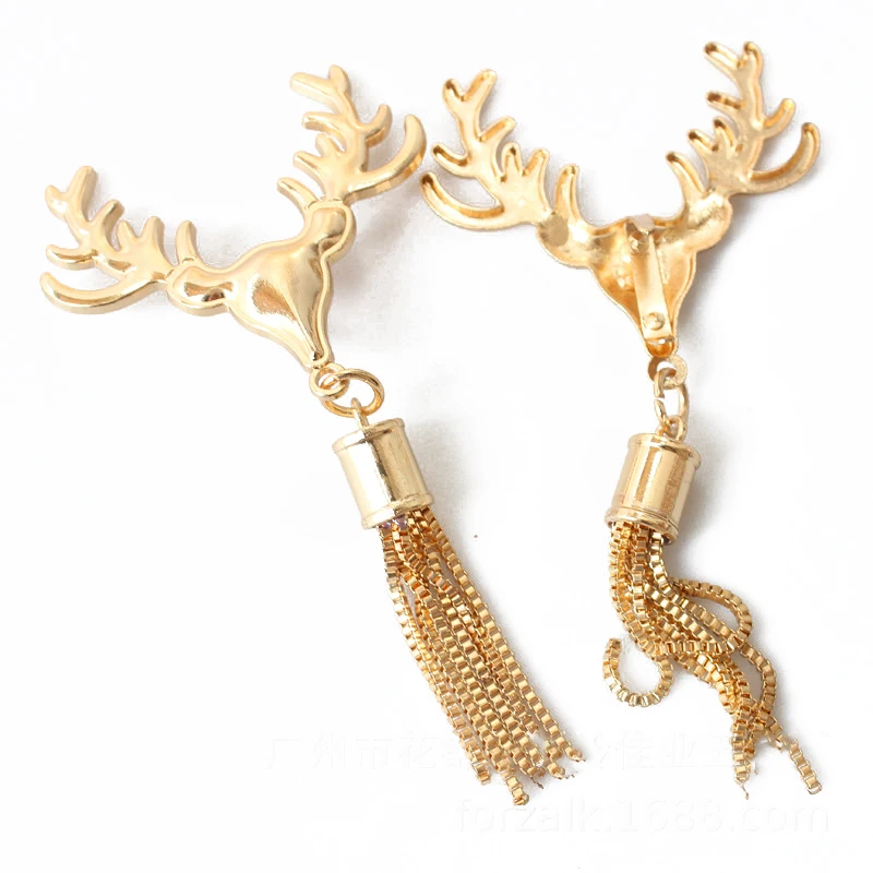 

Exquisite Metal Cute Deer Clasp Buckle Buckles Bag Hardware With Tassel Hardware DIY Leather Craft Accessory Bag Purse Hat Decor