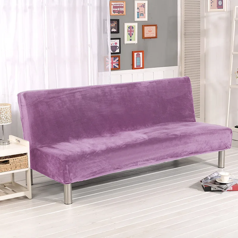 

Plush Fabric Sofa Bed Cover Universal Size Armless Folding Seat Slipcover Stretch Covers for Home Couch Elastic Protector Cover