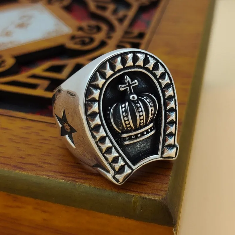 Кольцо BOCAI из стерлингового серебра S925 в стиле ретро властное панк-кольцо с