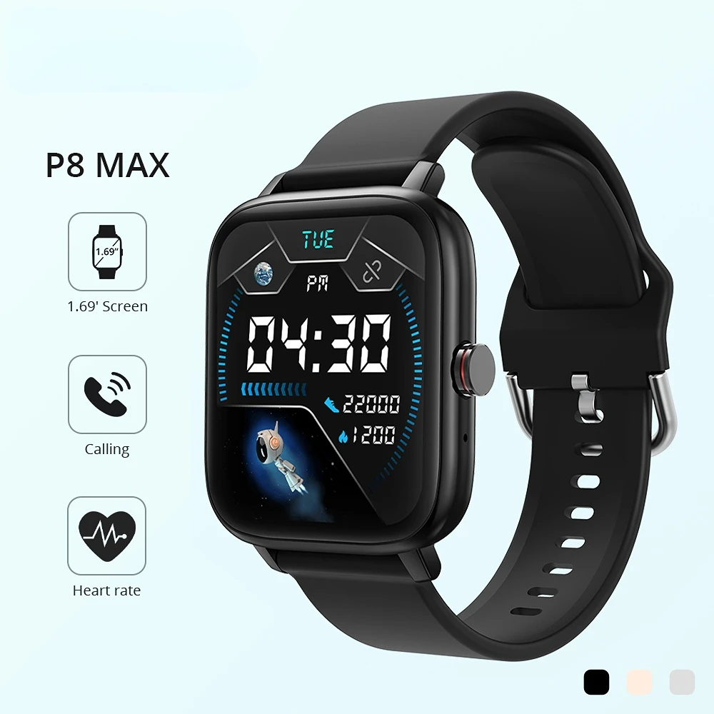 

P8 MAX 2022 New Bluetooth Answer Call Smart Watch Men Full Touch Fitness Tracker IP67 Waterproof Smartwatch women