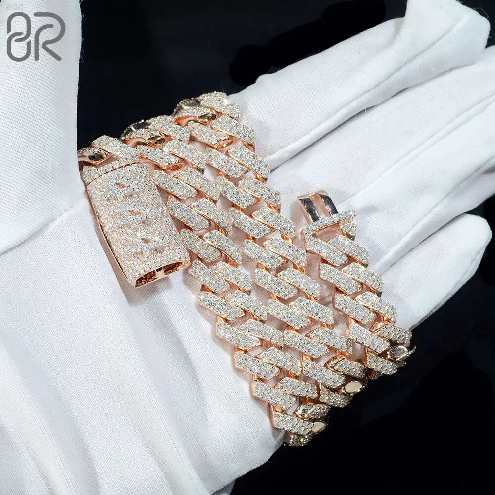 Оптовая цена 8 мм 10 12 14 925 Серебряная кубинская цепочка Ожерелье Iced Out Круглая