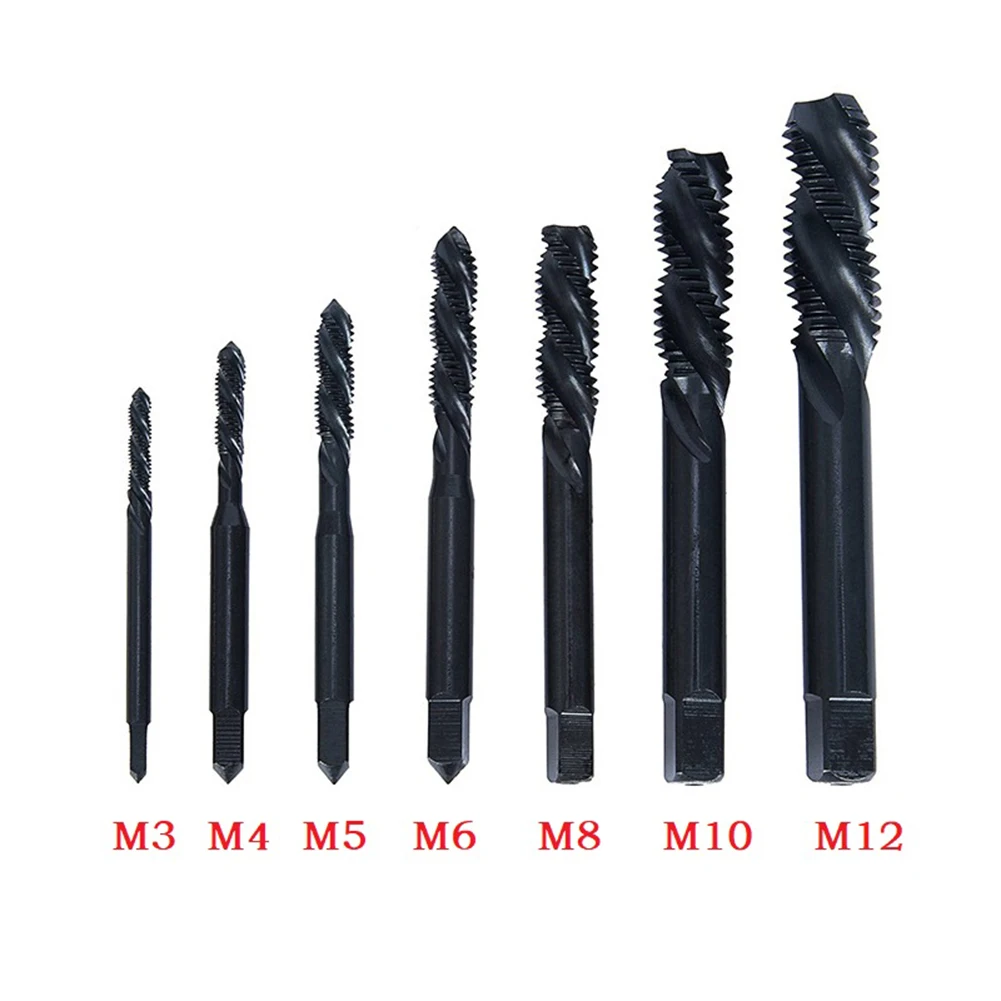 1pc HSS Machine Thread Metric Plug Tap Drill Bits M3 M4 M5 M6 M8 M10 M12 Nitriding Spiral Metric Plug Tap Thread Tap Hand Tools