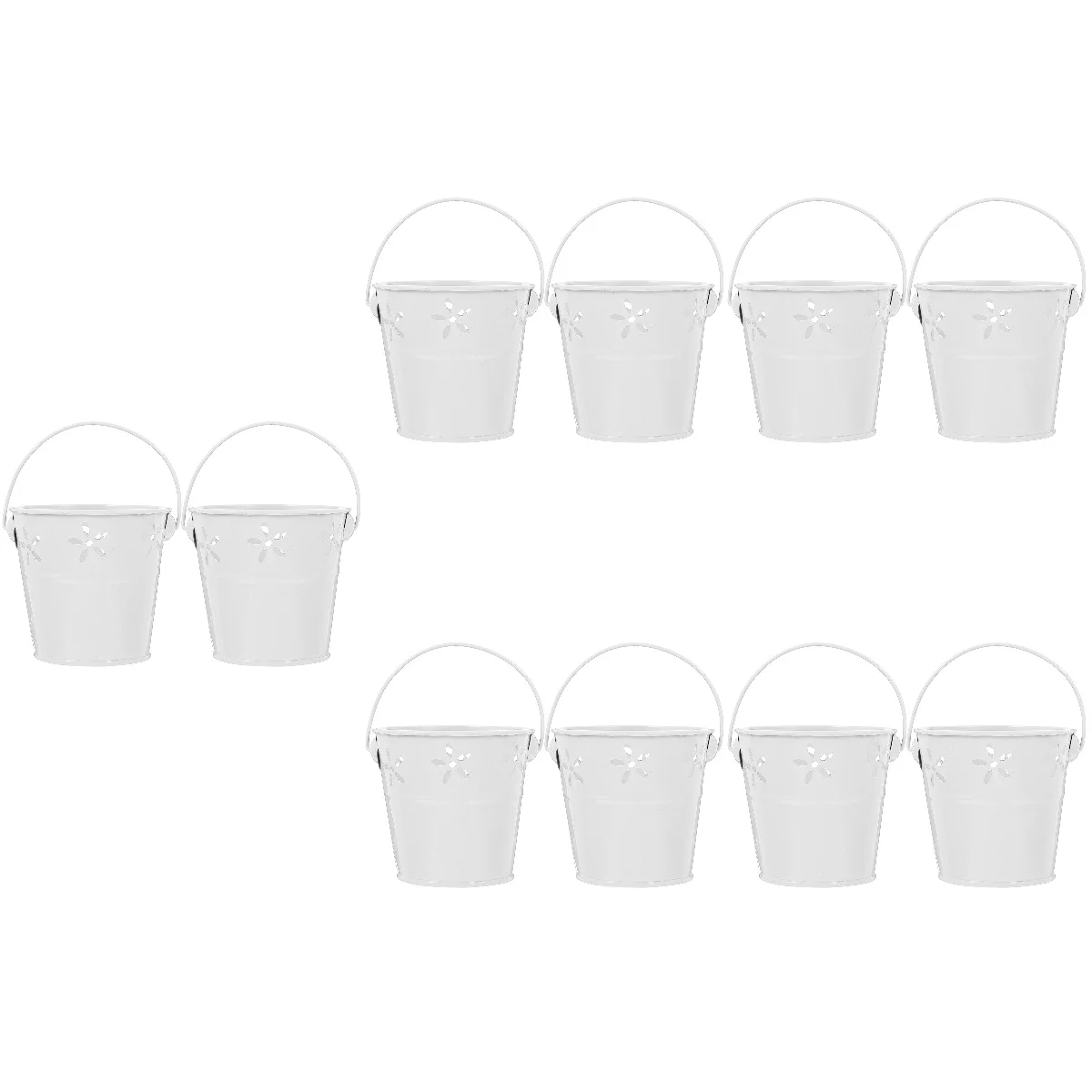 

10 Pcs Creative Unique Chic Interesting Funny Pen Holders Hollowed Pattern Iron Flower Buckets for Storage Pen Flower Present