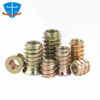 10pcs m6 m8 m10 steel metal hexagon hex socket drive head embedded insert nut e nut for wood furniture inside and outside thread