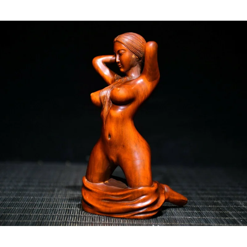 Китайская Изысканная Красивая Обнаженная статуя из натурального бокса ручной