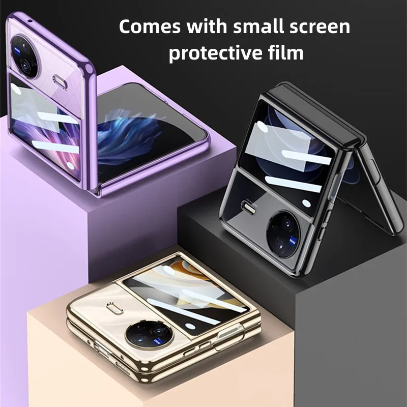Transparent Plating Cover For VIVO X Flip Case Ultra-thin Transparent Hard Plastic Panel For VIVO X Flip With Screen Protection