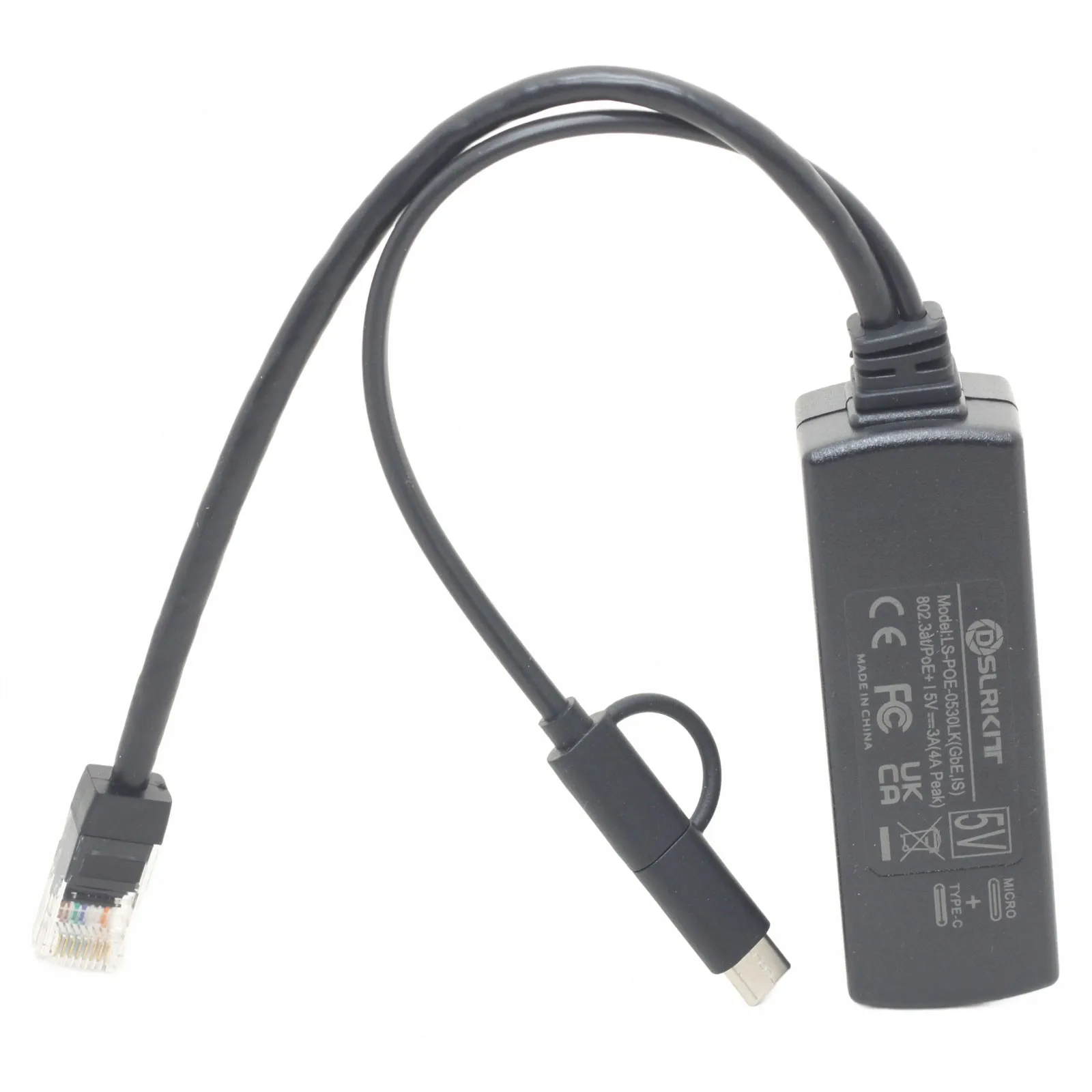 5 В, 3 А, 4 А, гигабитный разветвитель PoE USB-CType-C + MicroUSB 802.3at PoE + для Pi 5, 20 Вт (art.: 3920d0ec79b84) - 3920d0ec79b84