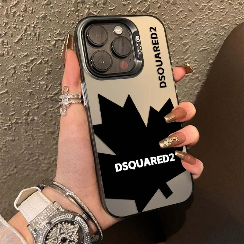 Фото Matte-Dsqua-red2s для Apple iPhone 17, 16, 15, 14, 13 Pro Max Plus, красочный серебристый чехол для телефона №5