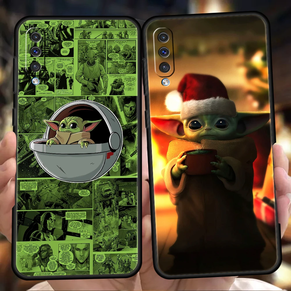 Mandalorian Yoda dla dzieci etui na telefon do Samsung Galaxy A53 A73 A33 A23 A13 A12 A22 A02 A50 A70 A20 A10 A20S 5G czarny pokrywa silikonowa