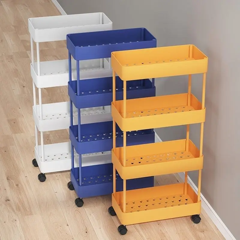 

2/3/4/5 Layers Storage Rack Kitchen Narrow Cabinet Living Room Gap Shelf Home Furniture Movable Wheels Shelf for Bathroom