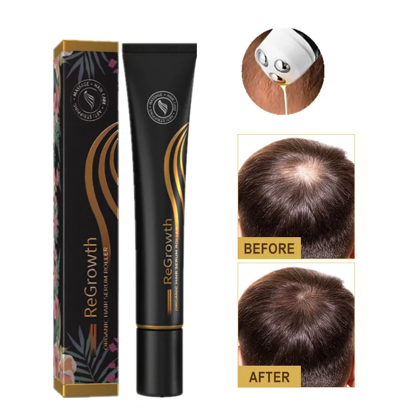 

Regrowth Organic Hair Serum Roller Set Biotin Hair Growth Serum Triple Roll-On Massager Hair Growth Essence for All Hair Types