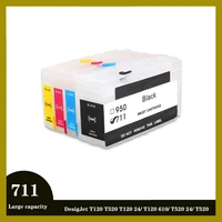 einkshop for hp 711 4 colors refillable ink cartridge with arc chips hp711 refill cartridge for hp designjet t520 t120 printers