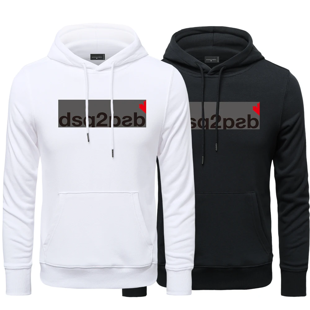 

DSQ2 Brand Mens Spring Hoodies Mens Trend Casual Loose Cotton HoodSweatshirt DSQ Print Street Hip Hop Sport Couple Hoodpullover