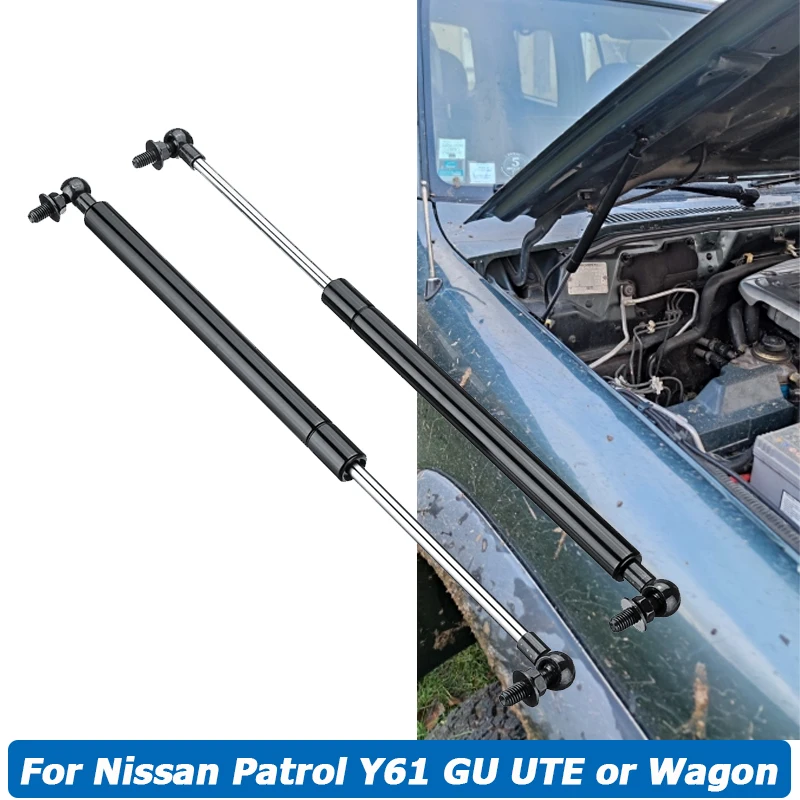 

2PCS Front Engine Bonnet Hood Shock Gas Struts Bar Lift Support For Nissan Patrol Y61 Y62 GU UTE Wagon 1997-2018 Car Styling