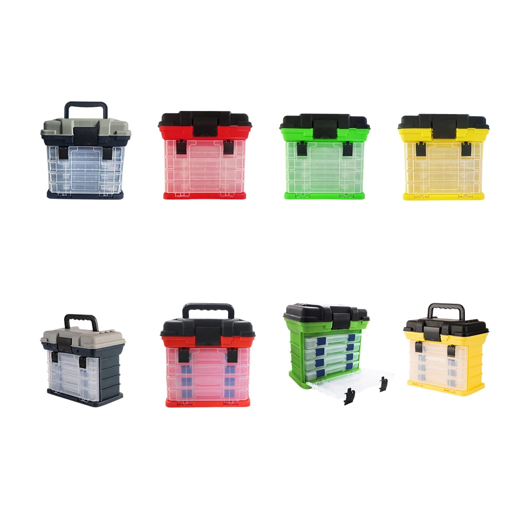 

Sturdy Tool Chest Box For Organizing Tools Nuts Bolts And Screws Four Drawers Fishing Tackle Box Locking Clip Nails red
