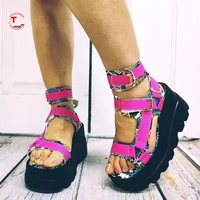 2022 brand new womens platform gladiator sandals ladies mixed colors shoes woman wedges high heels summer sandals