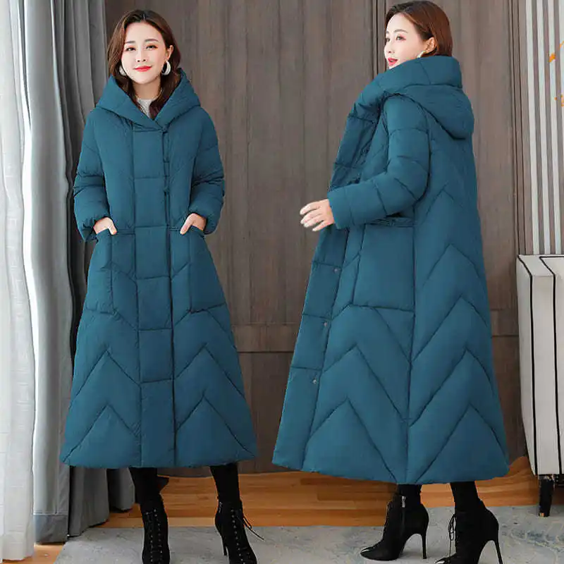 

Women's Cotton Padded Coat Parkas Female Jacket Long Thick Warm Coats Ladies Puffer Outerwear Jackets Windproof Coat Parkas G140