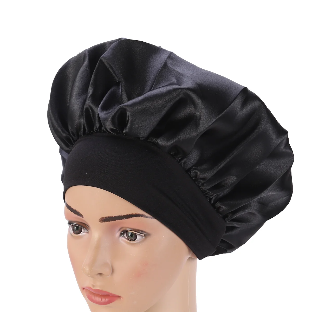 

Cap Sleeping Bonnet Hat Hair Satin Night Hats Silkbeanie Bath Elastic Cover Women Widecare Caps Chemo Side Nightcap Turban