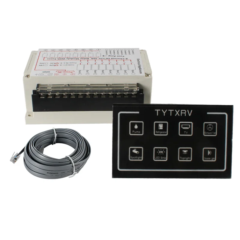 

12V Black Touch Screen with Relay Caravan Camper RV Motorhome Control Panel